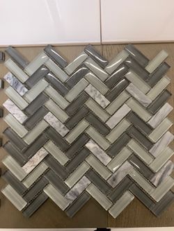 Glass chevron style mosaic