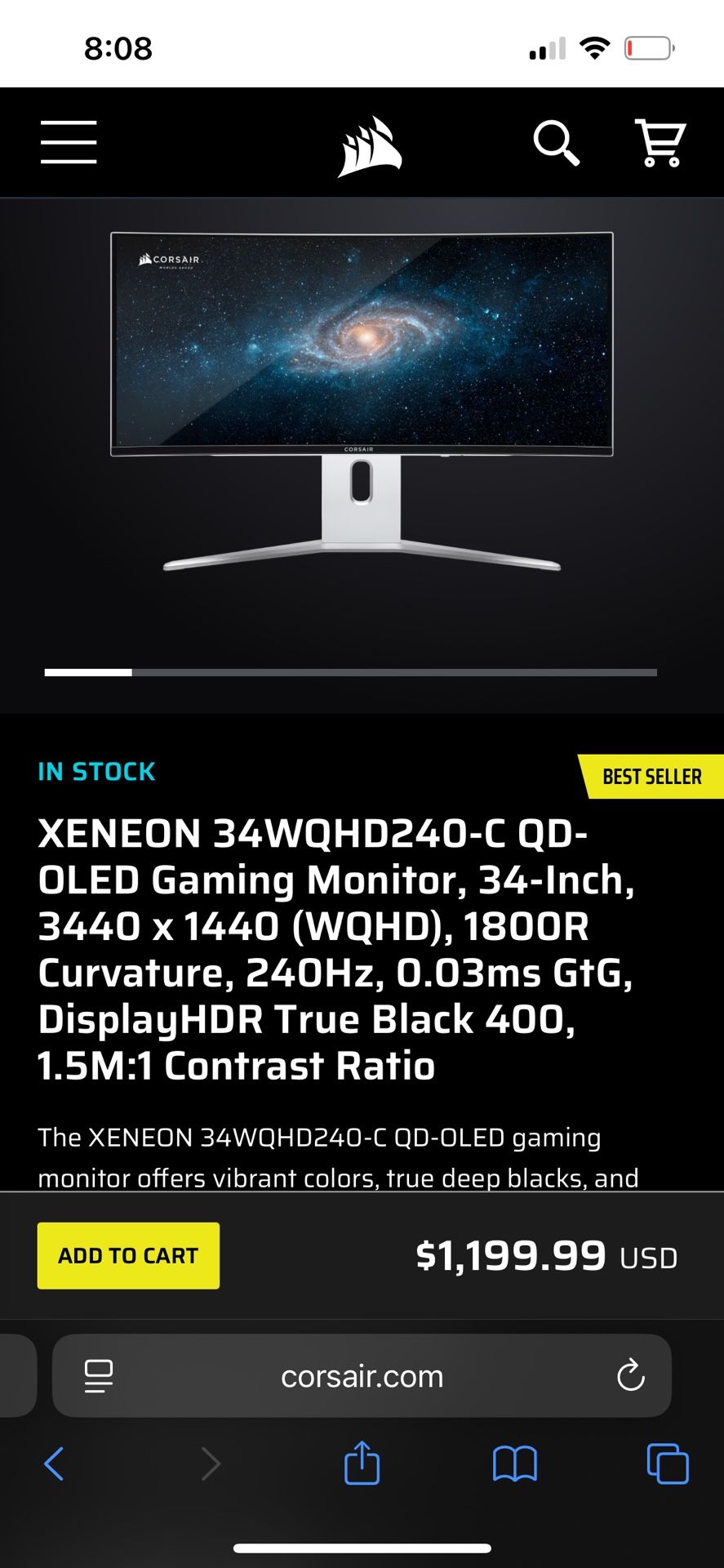 34” Curved Gaming Monitor