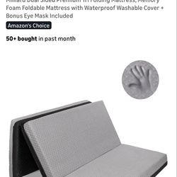 Tri-fold 6” Mattress for Guests - with case