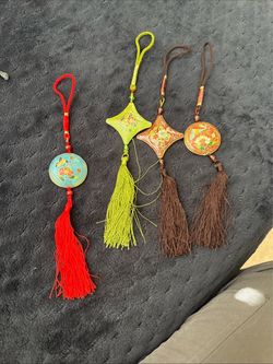 Cloisonné Tassel Hanging Ornaments Set of 4