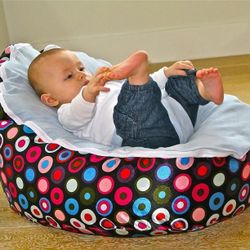 Blue Baby Infant Bean Bag Snuggle Bed Without Filling Lazy Sofa