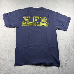 Vintage Honolulu Fire Dept Shirt Men’s M Faded Blue HFD Hawaii Shirt 90s Rare#6A