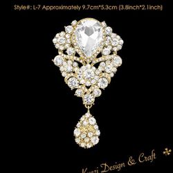 Extra Large Gold Crystal High Quality Rhinestone Drop