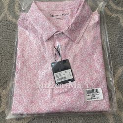 Mizzen+Main Pink Azalea Golf Performance Polo Size L Men’s