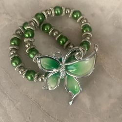 Doble Pulsera  Con Diseño De Mariposa 