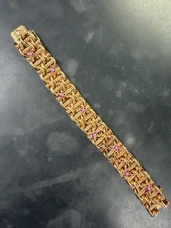14K ruby and diamond bracelet 7.5 inches