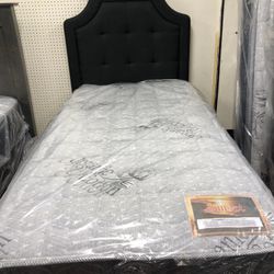 New Twin Size Bed With New Mattress And Boxspring Included