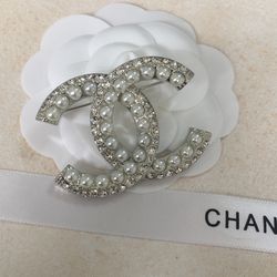 CC Brooch Pin Pearl Double C Designer Chanel Inspired by CCDIAMOND, $30.00