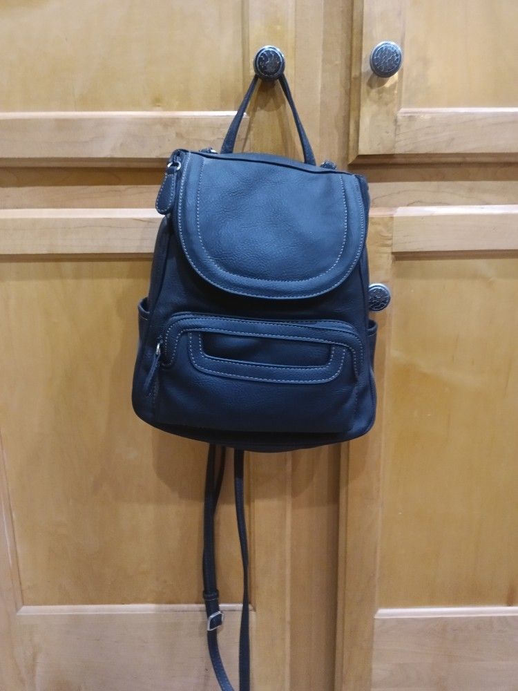 Black Leather Backpack