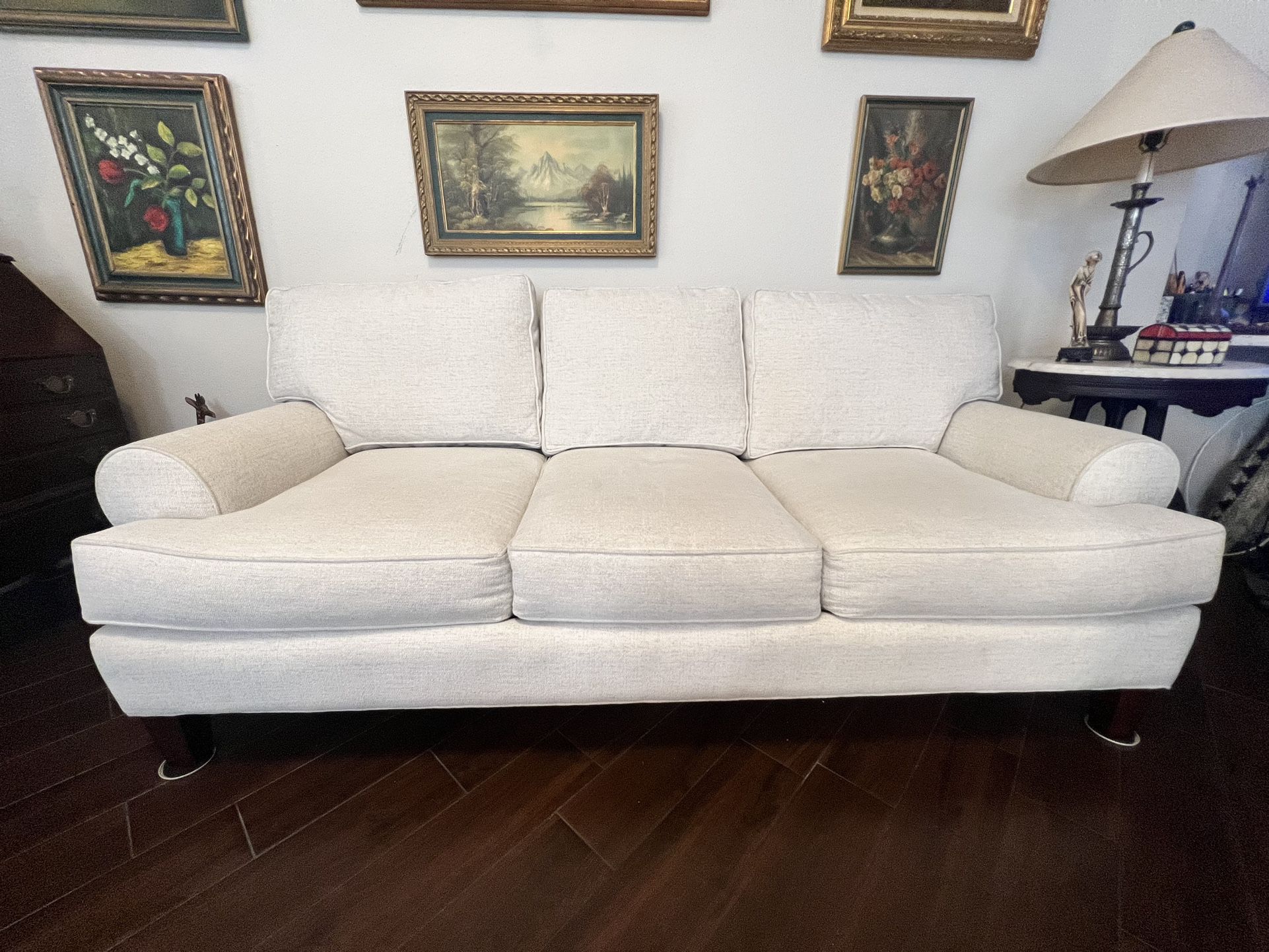 Beige Sofa  With Pillows