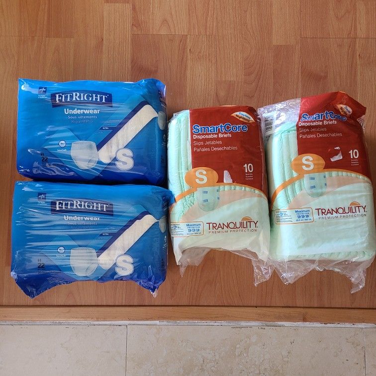 Diapers For Seniors Size Small 64 Diapers Total.