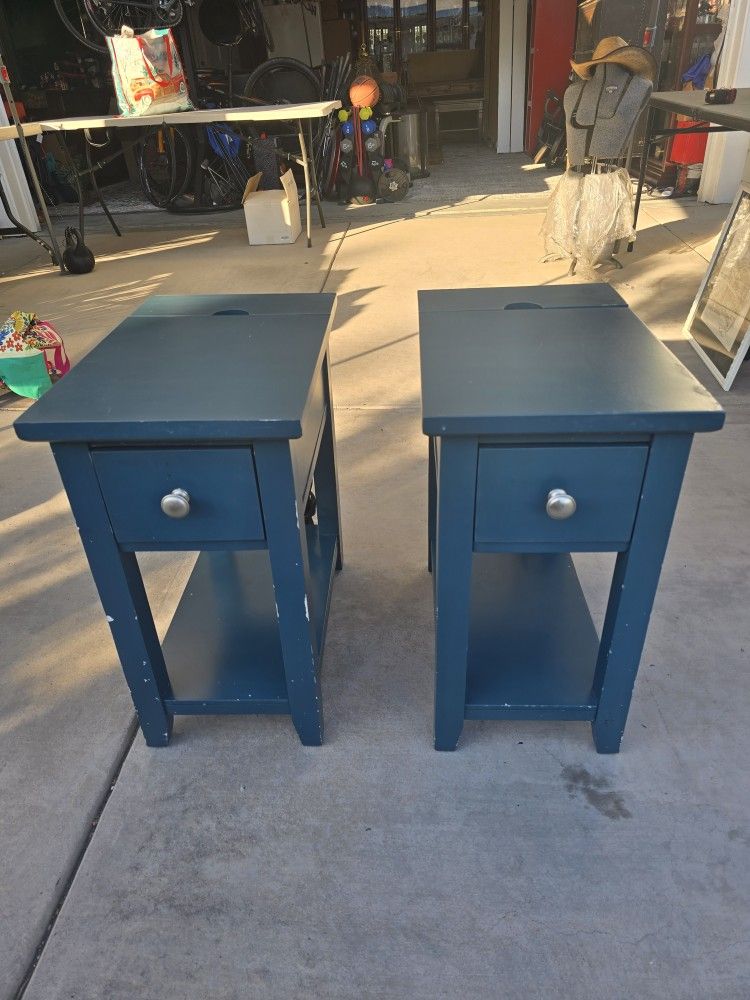 Bed Bath & Beyond End Side Tables (qty 2) installed with USB Ports and three pronge outlet