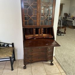 Antique Wood Mahogany Secretary Desk 