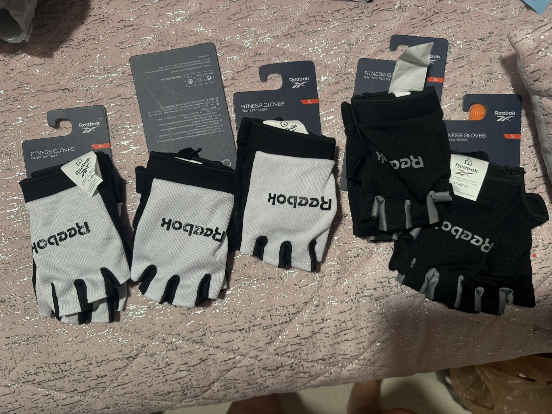 Set Of 5 Reebok Xl Fitness Gloves
