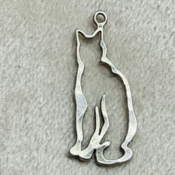 Cat Sterling Silver Charm Pendant