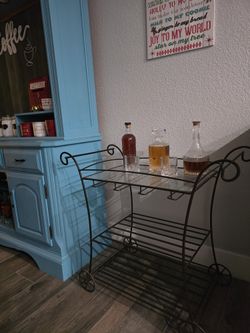 Three Tier Martini Car Iron And Glass