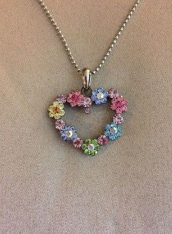 Cookie Lee crystal HEART necklace