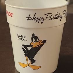 1989 Ziploc Happy 50th Birthday Bugs Bunny Daffy Duck Plastic Cup Warner Bros Looney Tunes WB 