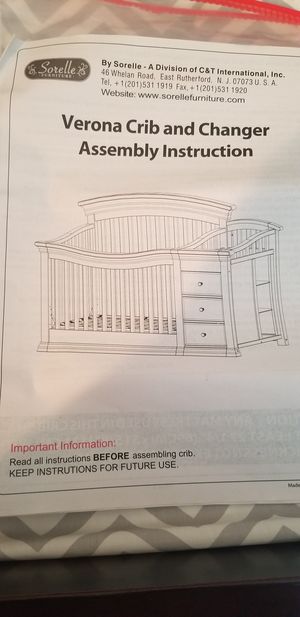 Sorelle Verona Crib And Changer For Sale In Richmond Hill Ga