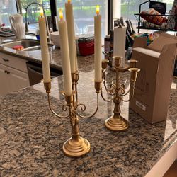 Flameless Candelabras With candles