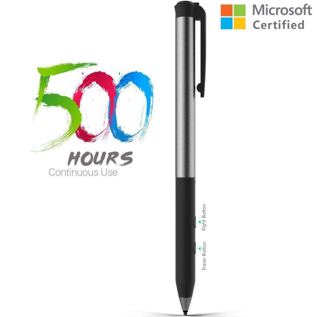 New Microsoft Certified Surface Pen Support 500Hrs Working & 180Day Standby Surface Pro Pen 4096 Pressure Sensitivity Rechargeable Surface Go Pen For