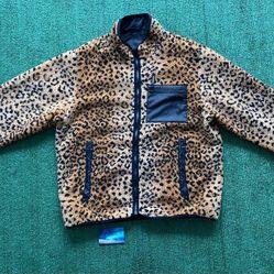 Supreme Leopard Print reversable Fleece Jacket