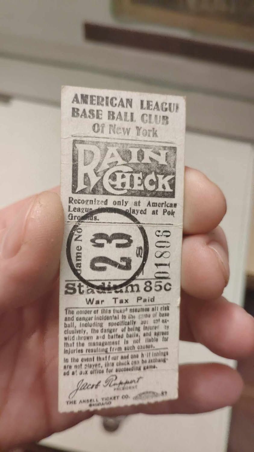 May 15, 1920, New York Yankees Ticket Own A Piece Of Baseball history!