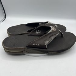 Reef Mens Fanning Sandals Brown Flip Flops US 13 EU 46 Bottle Opener