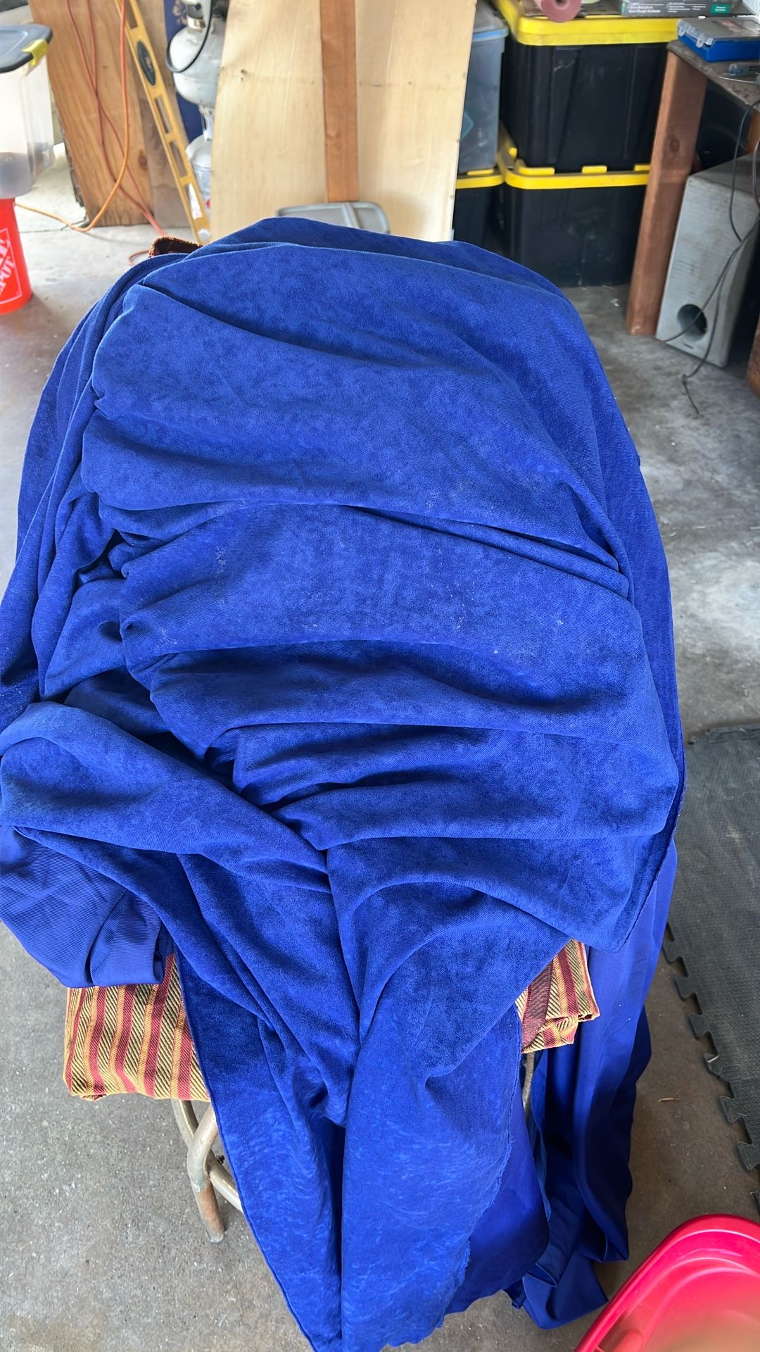 Free Upholstery About 4 Yards Of Blue Velvet