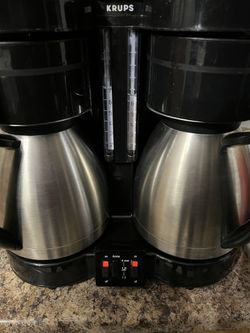 Krups Duo 324 Coffee Maker Machine Dual Double 10 Cup Stainless Steel