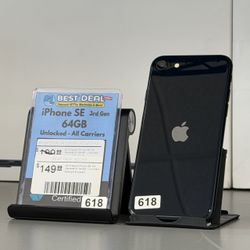 iPhone SE 3rd Generation 64GB Storage Unlocked and Fully Tested with Store Warranty and Financing Available