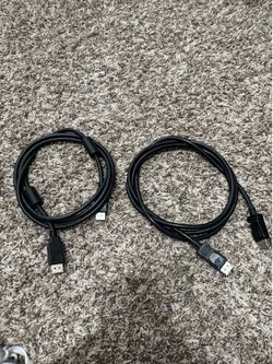 2x DisplayPort to DisplayPort Monitor Cables DP Male to Male Video Cable Lot