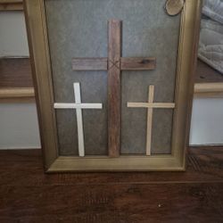 Framed Wooden Religious Cross Frame 