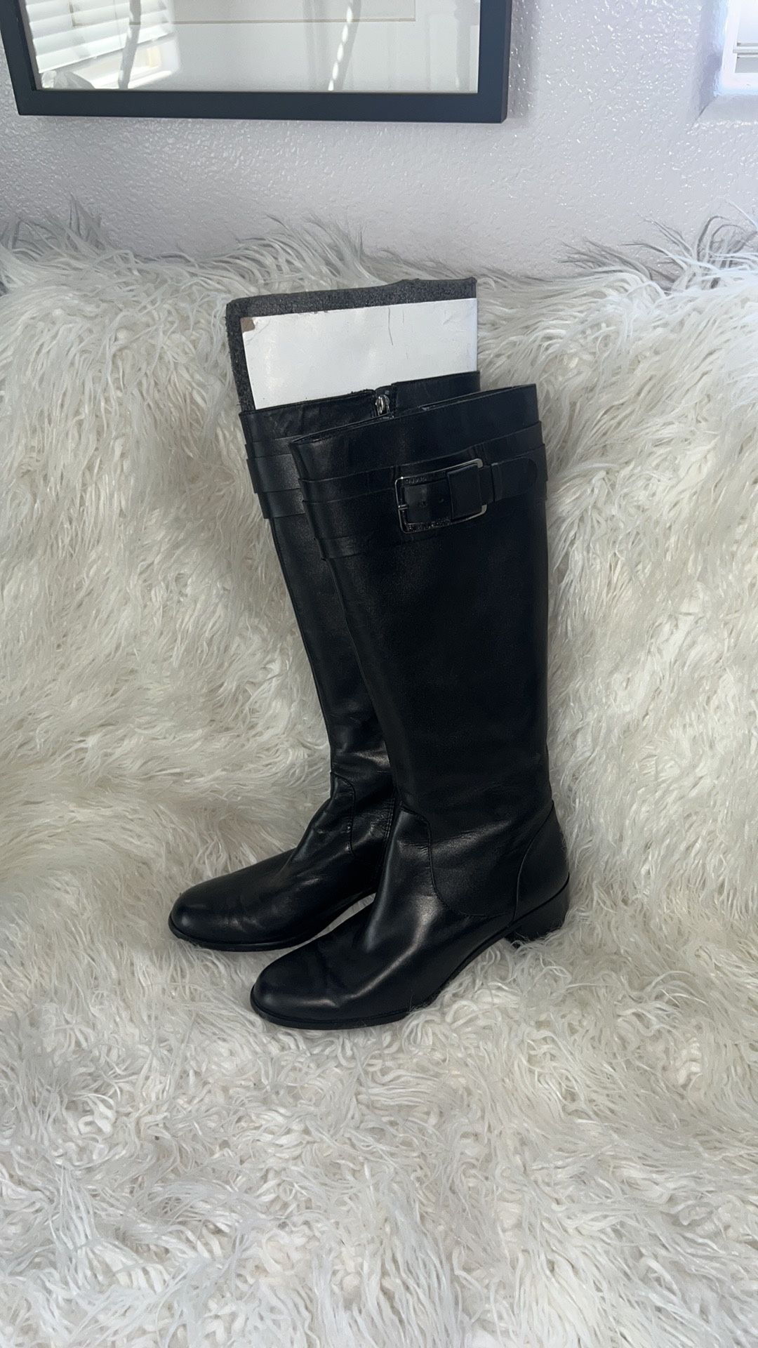 Tahari Black Leather Boots (New)