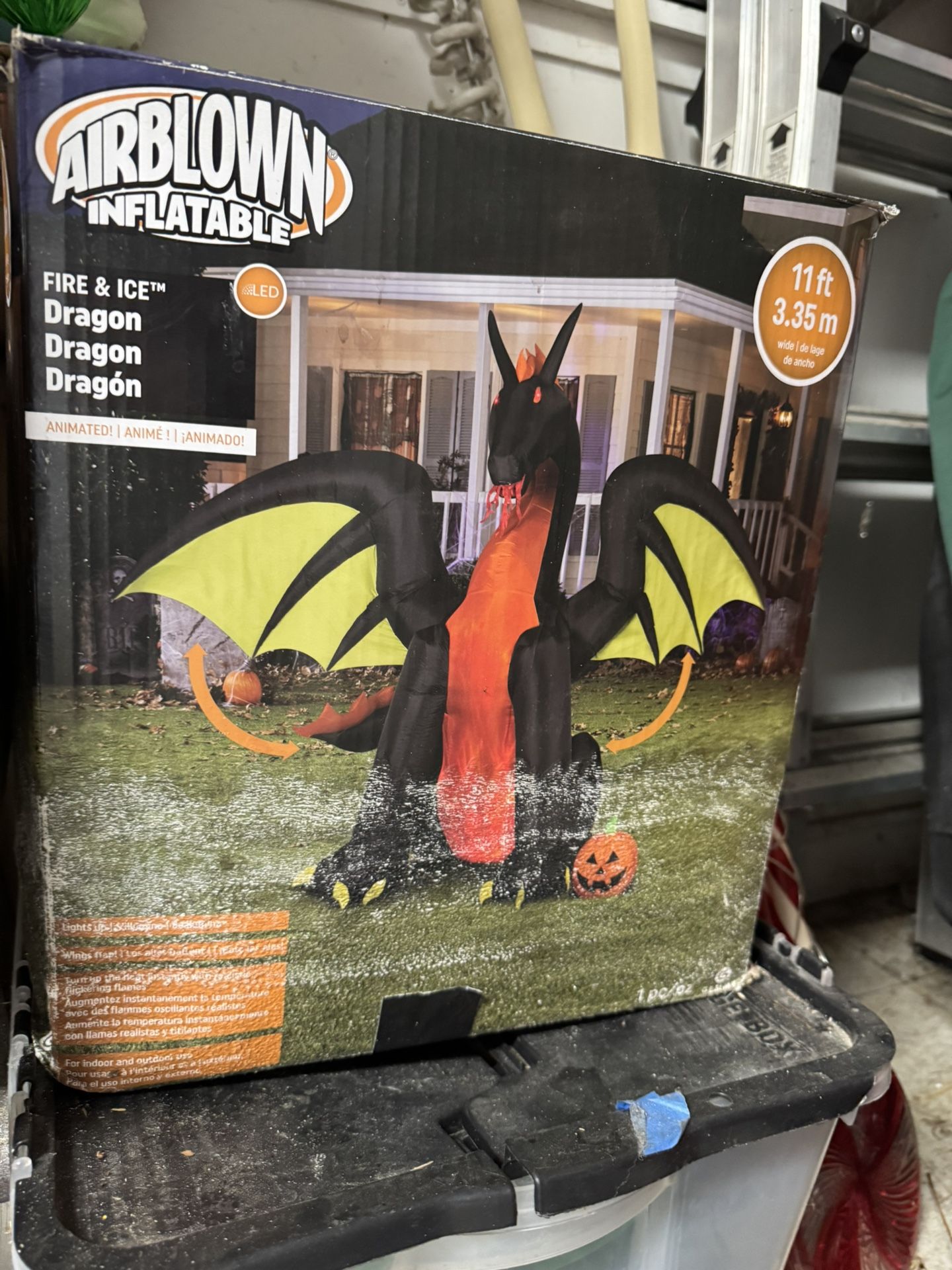 11 ft air blown Halloween Dragon