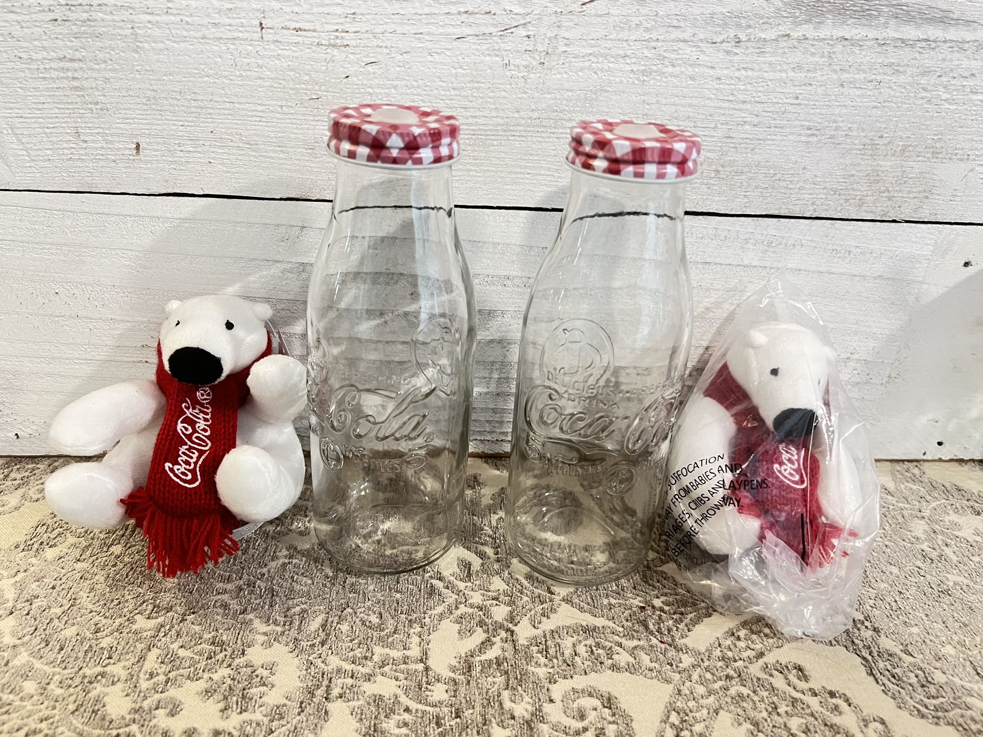 Coca Cola Glass  2 Milk Bottle  4 pieces 