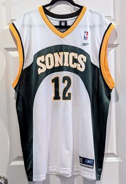 VTG RARE EDITION SEATTLE SUPERSONICS SHIRT JERSEY REEBOOK NBA #12 Damien Wilkins