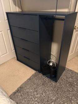 Dresser with hanging rack
