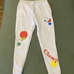 Champion X Twister Reverse Weave Sweatpants Adult Sz L White Heavyweight Joggers