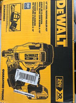 DEWALT XR 20V MAX Lithium-Ion 15-Degree Electric Cordless Roofing Nailer Kit with 2.0Ah Battery Charger and Bag