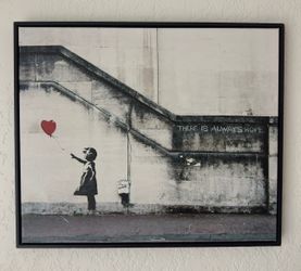 Banksy “There Is Always Hope” — Framed Canvas Print