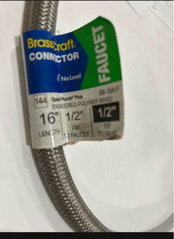New  $3cash faucet connector 16”  1/2 x 1/2