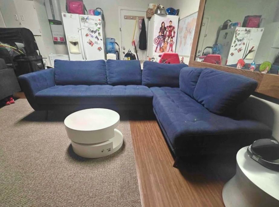 Blue L-Shape Sectional Sofa with Right Chaise from Living Spaces