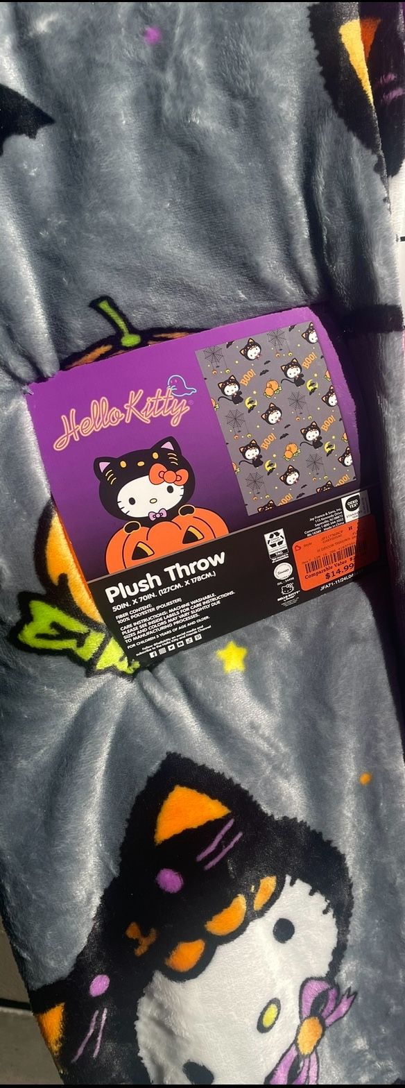 Hello Kitty Halloween Black Cat Blanket