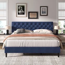 Blue Bed Frame King Size