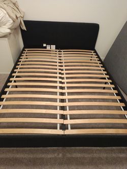 IKEA Black Upholstered Bed Frame