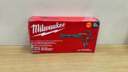 MILWAUKEE 2441-20 M12 CORDLESSS 10 OZ. CAULK AND ADHESIVE GUN (TOOL ONLY}.