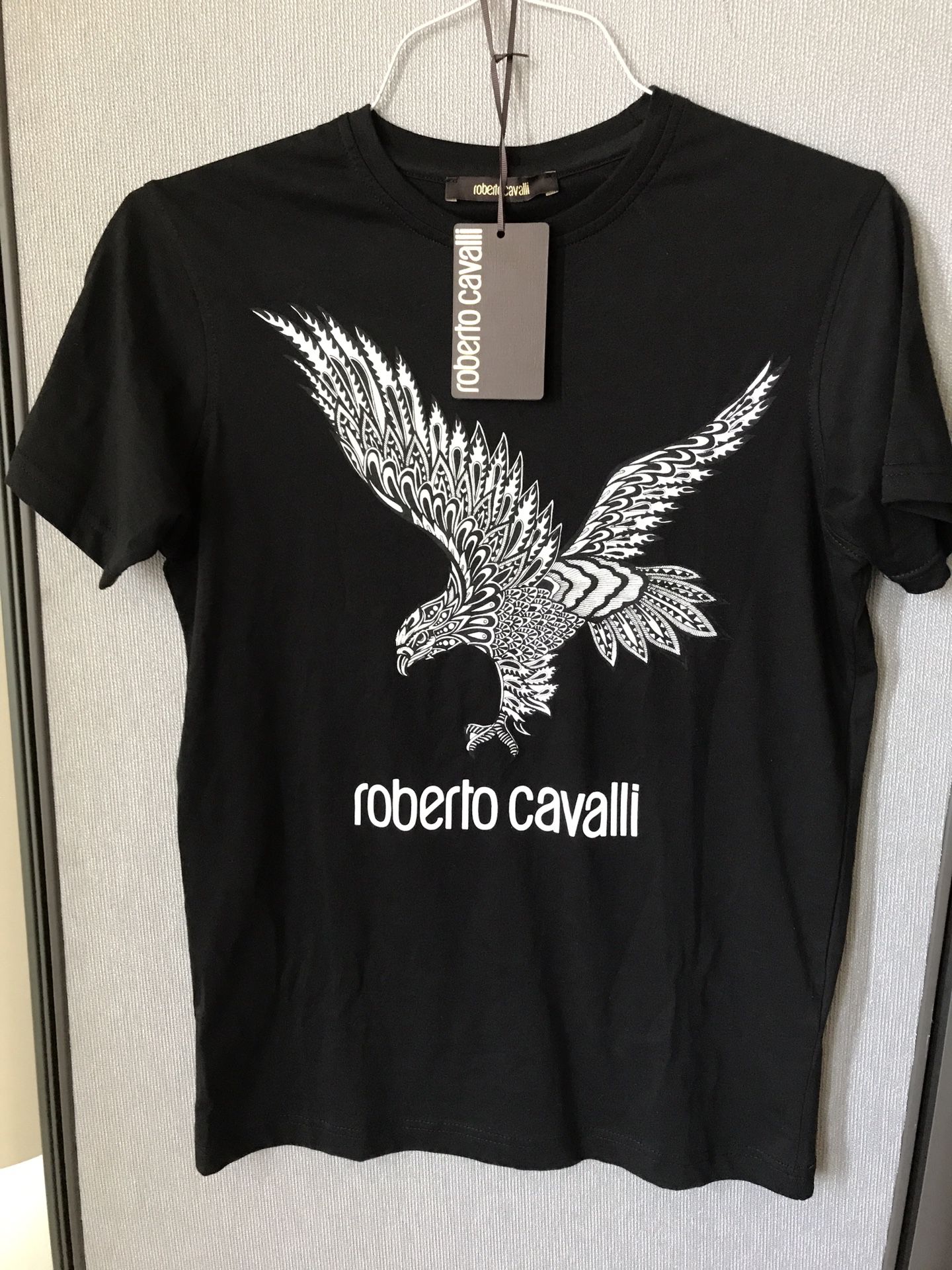 Roberto Cavalli Eagle Black T-Shirt