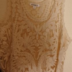 Ladies Large Sleeveless Lace Tank Top Blouse 