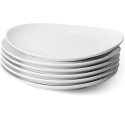 Sweese Porcelain 11 Inch Dinner Plates Set of 6 - White